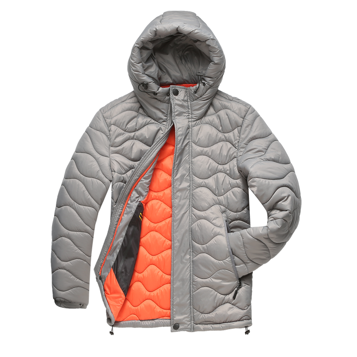 Drune | Pufferjacke Gepolstert Und Winddicht Kapuze Mit Kordelzug Reißverschluss Und Druckknopfverschluss