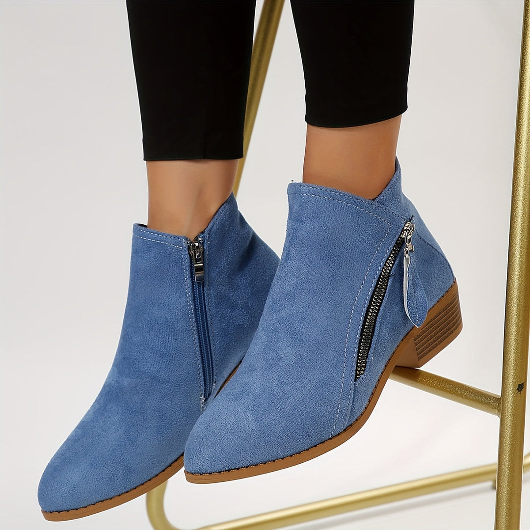 Drune - elegante spitze Stiefeletten mit Absatz und Reißverschluss