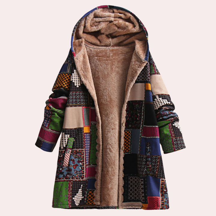 Drune | hoodie fleece jack - trendige warme patchwork Außenbekleidung