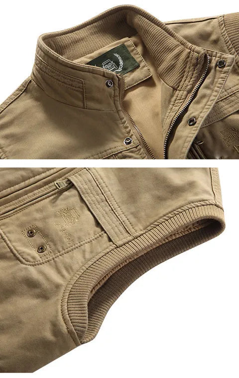 Weste mit mehreren Taschen für Herren im Vintage-Stil – Das perfekte Geschenk für Papa