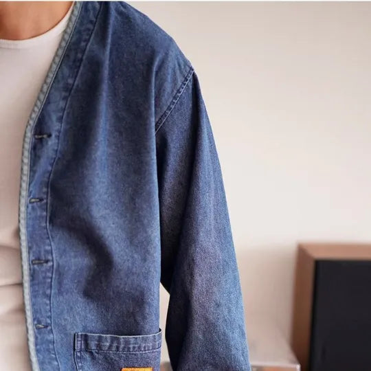 Drune | Jeansjacke mit V-Ausschnitt - Milo