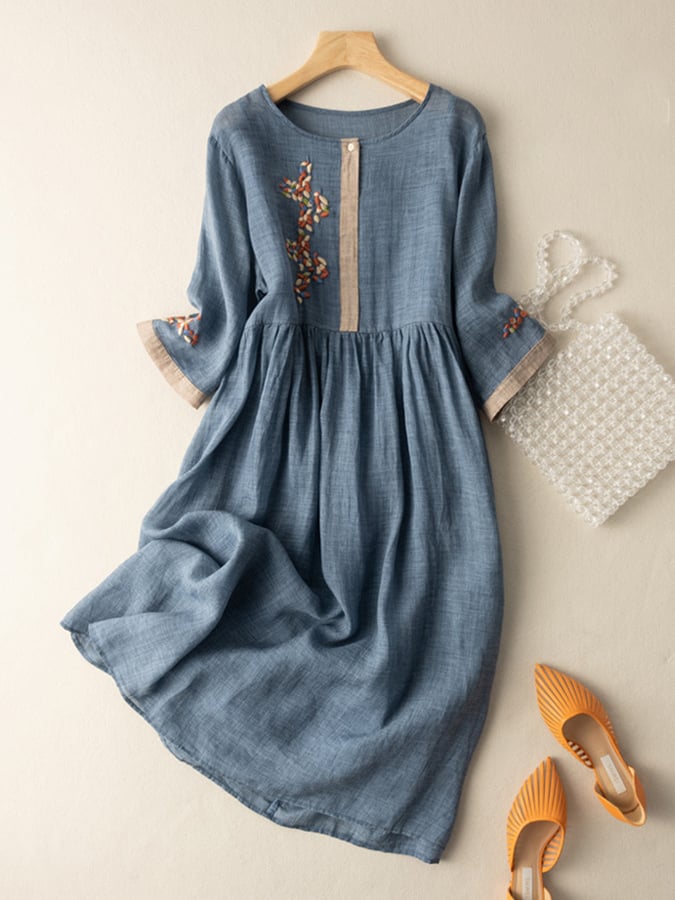 Drune | Besticktes Kleid aus Baumwolle