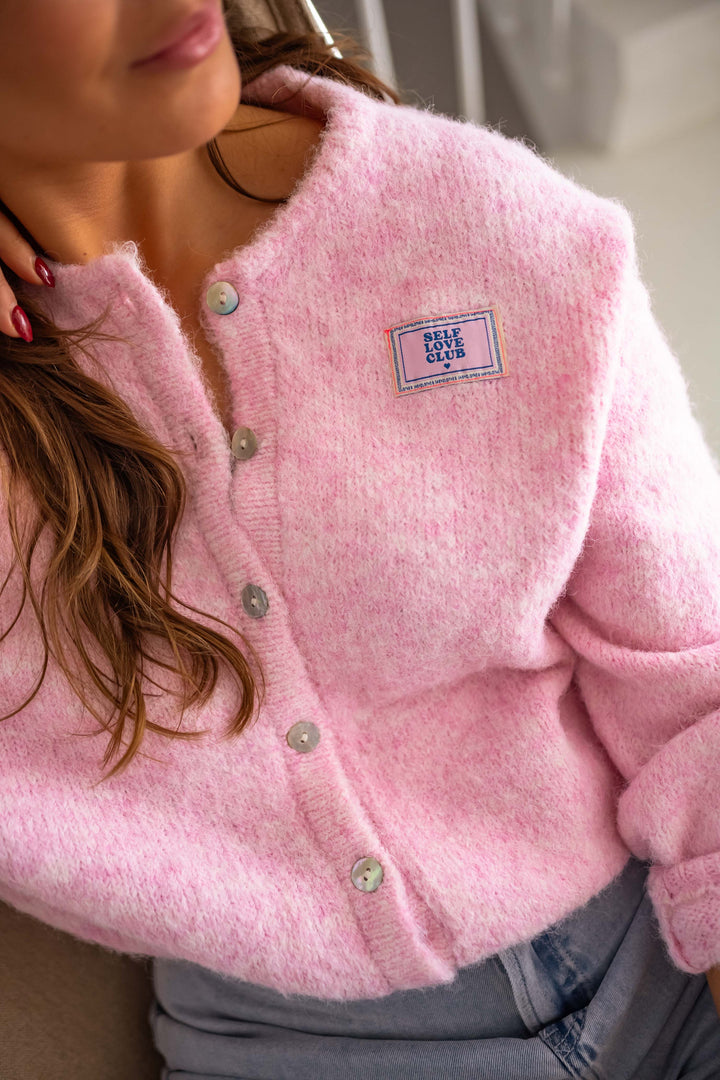 Drune | rosa gestepptes Cardigan für Layer-Looks