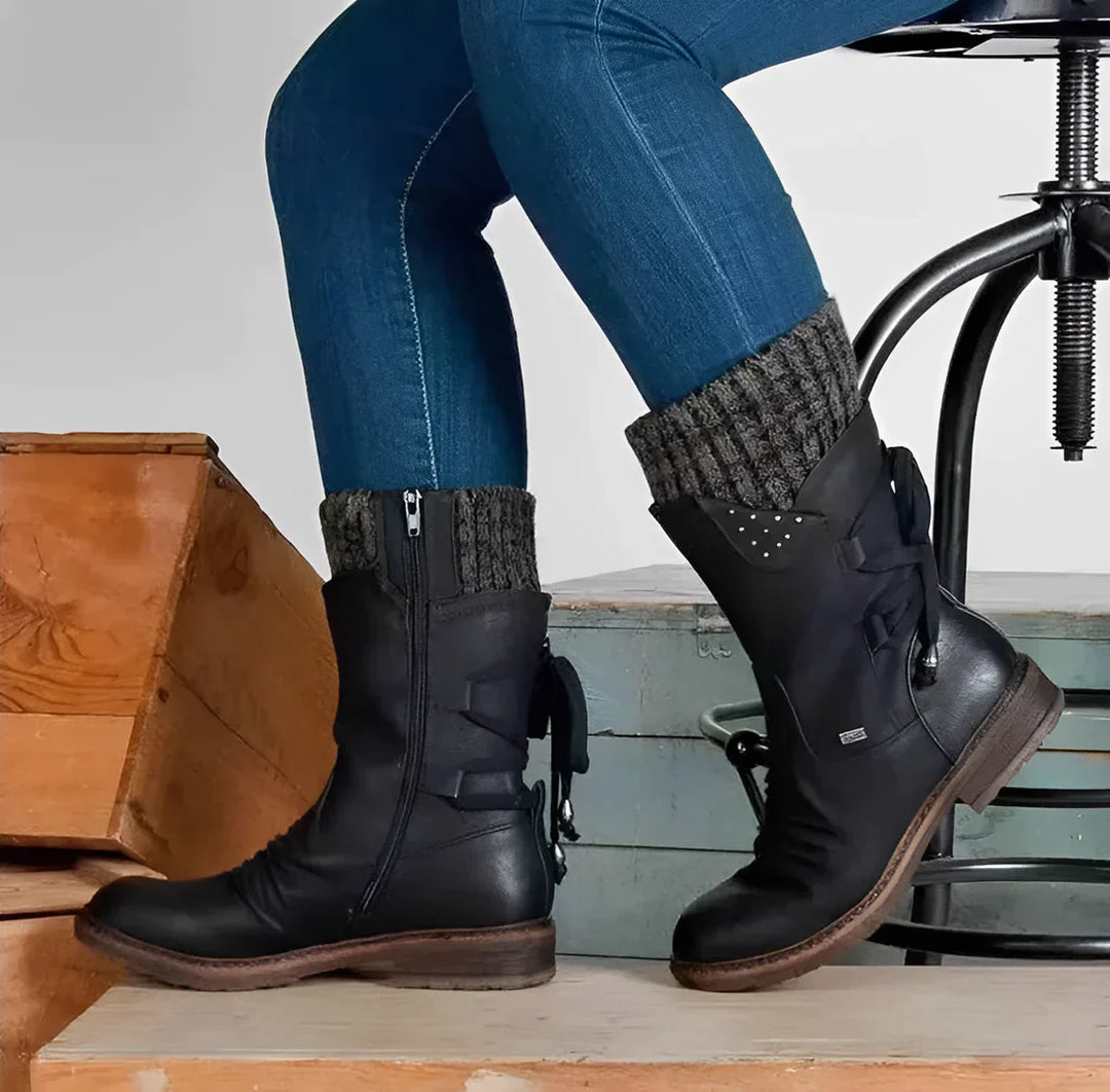 Drune | Damen Winter Orthopädische Unterstützung Wolle Warme Stiefel