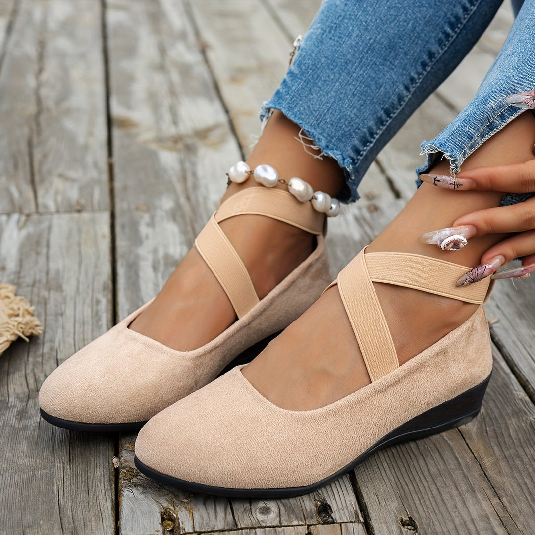 Drune | Einfache Damen Ballerinas Aus Atmungsaktivem Samt