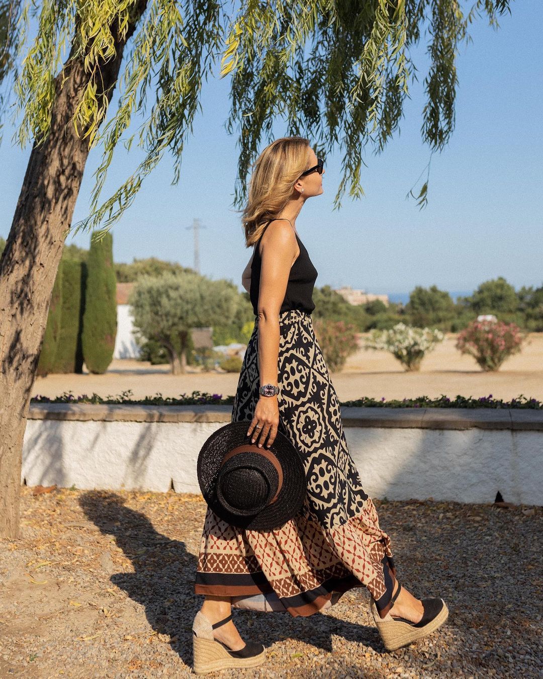 Drune | Boho Lange Rock mit Print