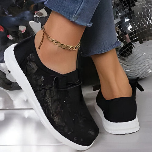 Mia | Damen Mode Spitze Turnschuhe Drune