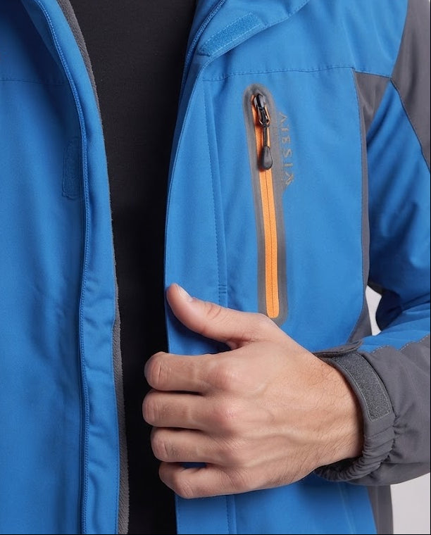 Herren wasserabweisender Softshellparka mit Teddyfleece Innenfutter und abnehmbarer Kapuze Drune