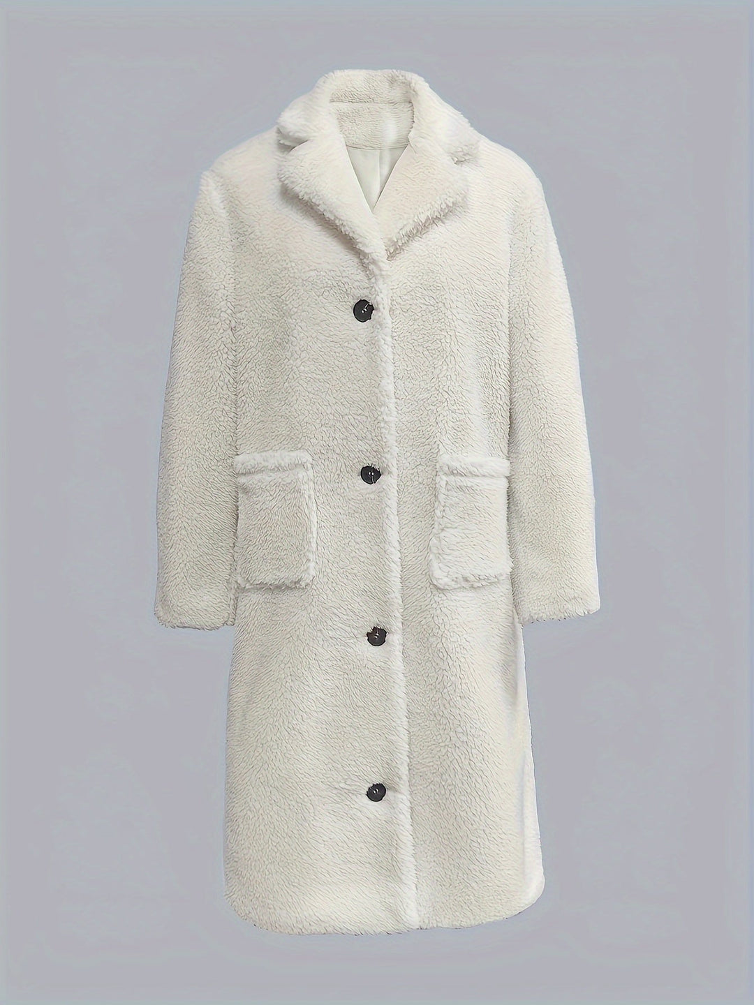 Drune | Lange Teddyjacke mit Knöpfen Polyester Elegant und Warm