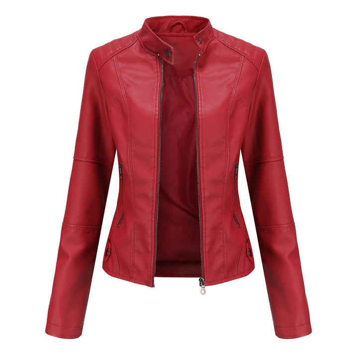 Biker-jacke mit Stehkragen