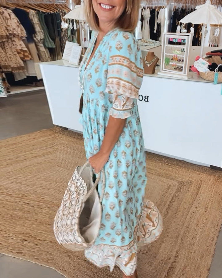 Drune | Boho Halblangenärmel Kleid