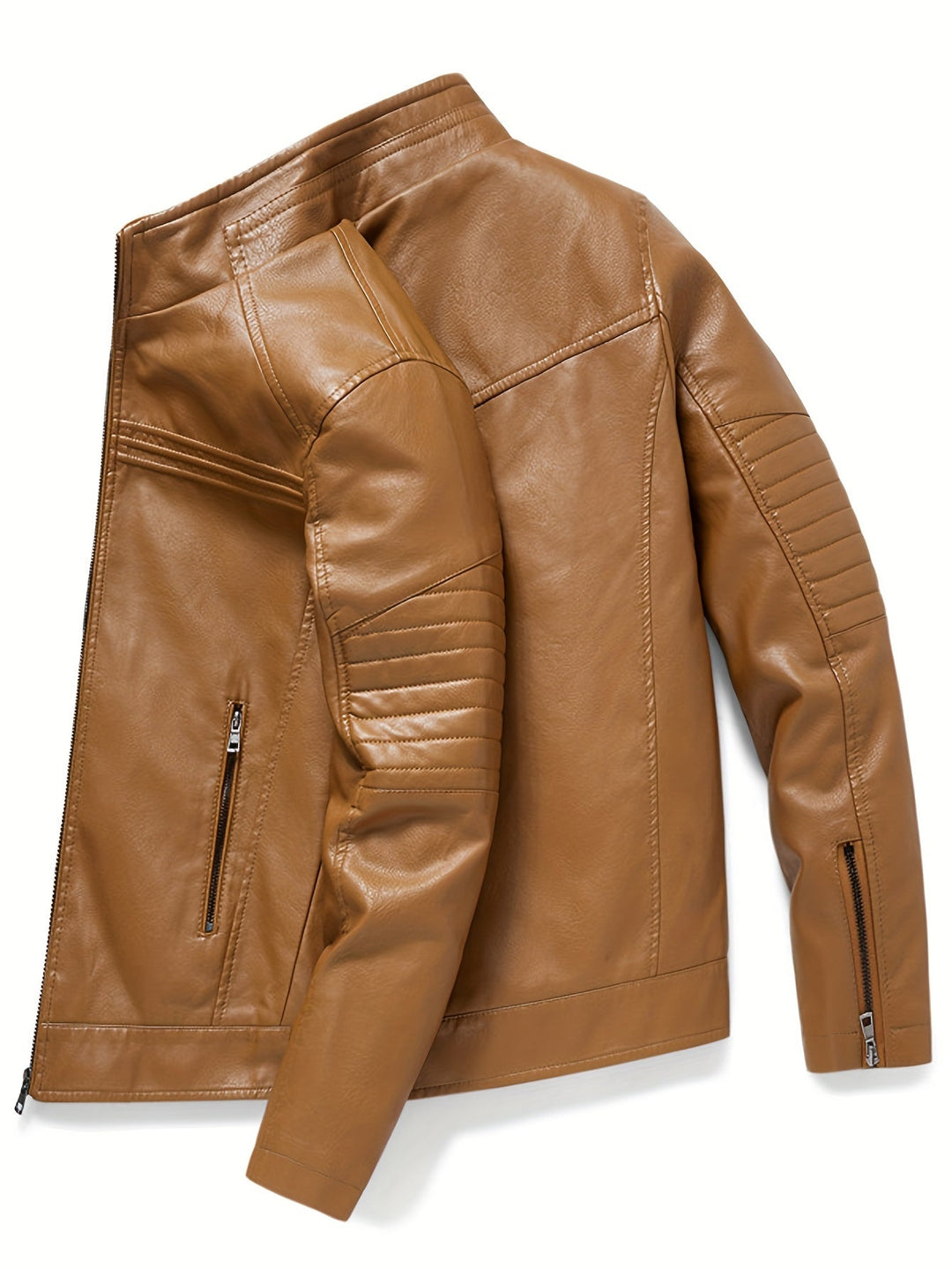 Drune | Bequeme Lederjacke mit Stehkragen