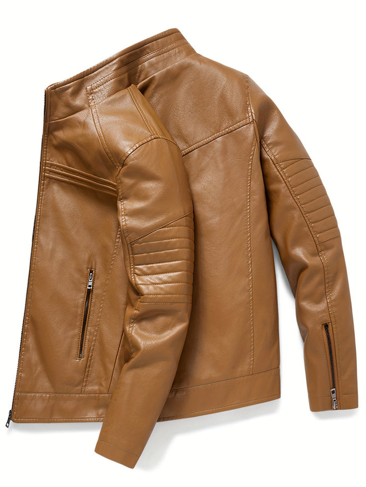 Drune | Bequeme Lederjacke mit Stehkragen