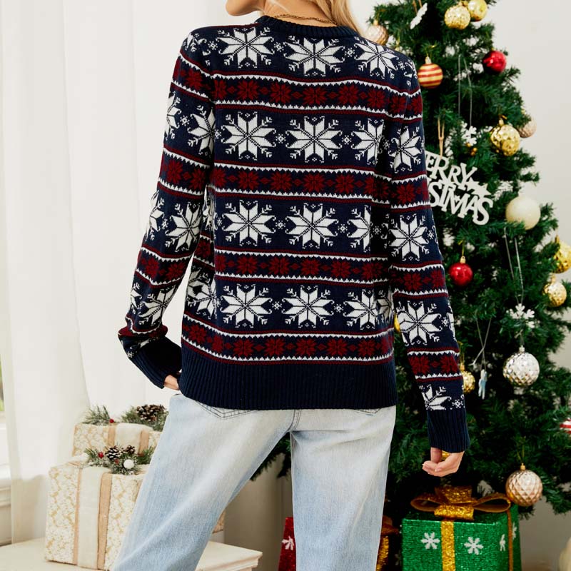 Drune | Festlicher Weihnachtsstrickpullover für Damen mit Motiv