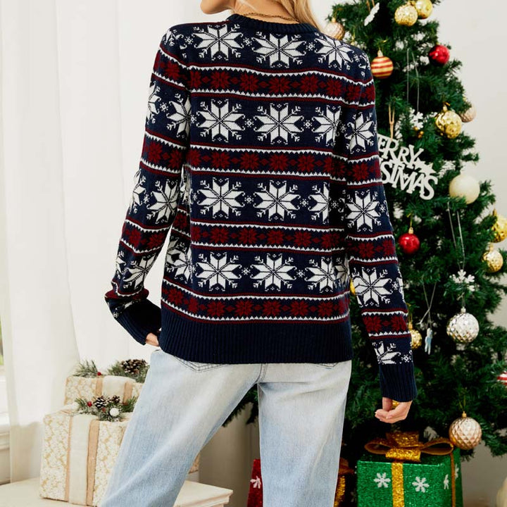 Drune | Festlicher Weihnachtsstrickpullover für Damen mit Motiv