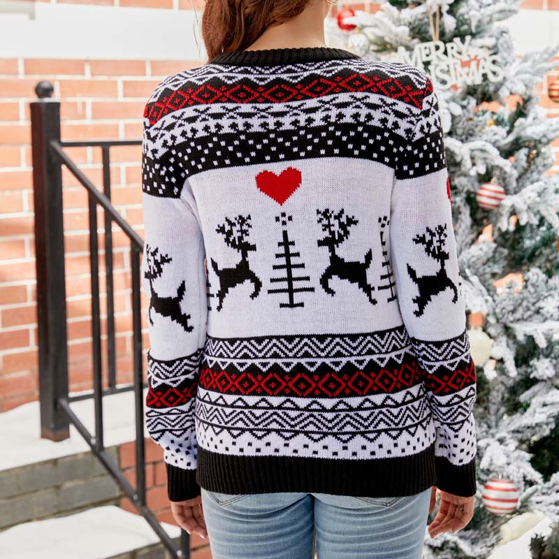 Drune | Weihnachtlicher Strickpullover Mit Rentiermotiv