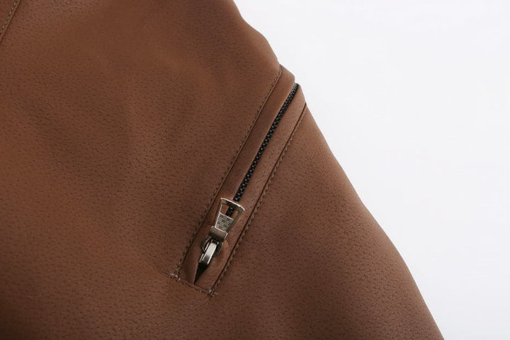 Drune | Leder Look Jacke Kordelzug Kapuze Ge Quiltete Fütterung Reißverschlussverschluss Gerippter Saum