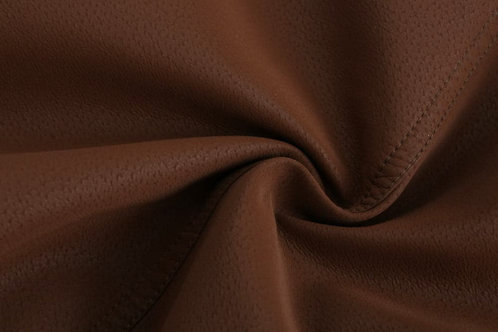 Drune | Leder Look Jacke Kordelzug Kapuze Ge Quiltete Fütterung Reißverschlussverschluss Gerippter Saum