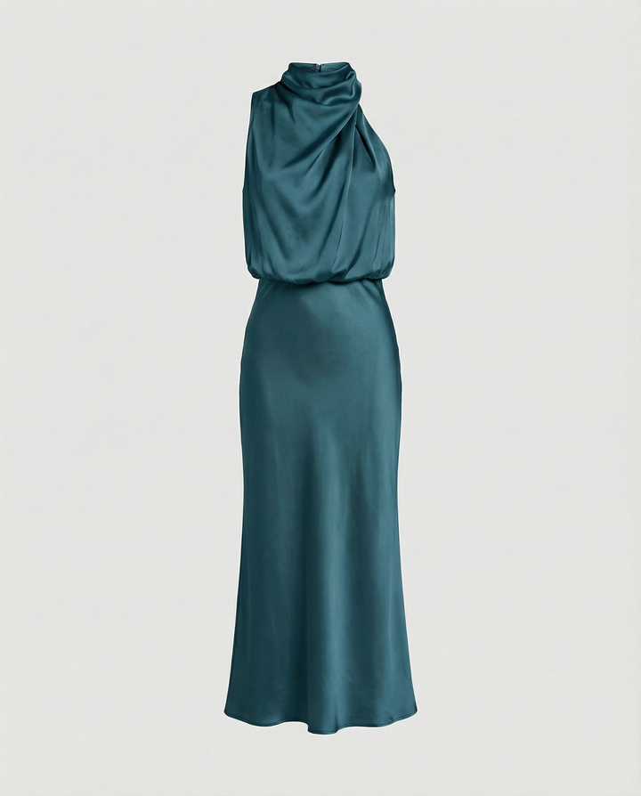Glänzendes Langes Abendkleid mit Elegantem Schnitt | Drune