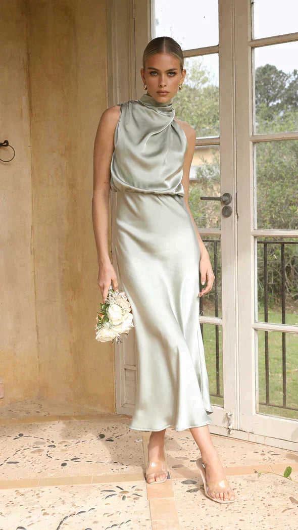 Drune - Glänzendes langes Kleid