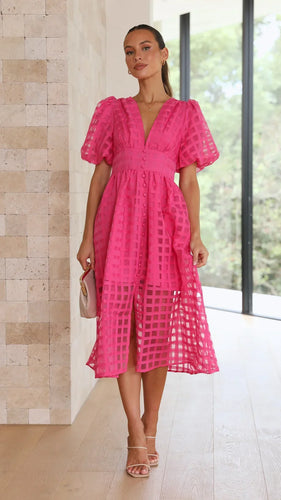 Drune | Puffärmel Midi-Kleid