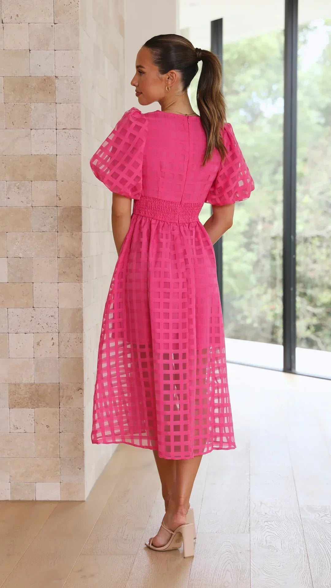 Drune | Puffärmel Midi-Kleid