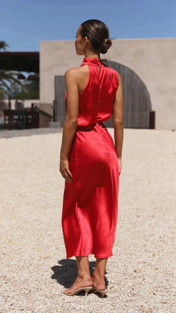 Drune | Satin ärmelloses Festkleid