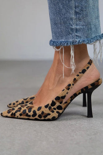 Stiletto-Absatzschuhe mit spitzer Zehenpartie und Leopardenmuster Drune