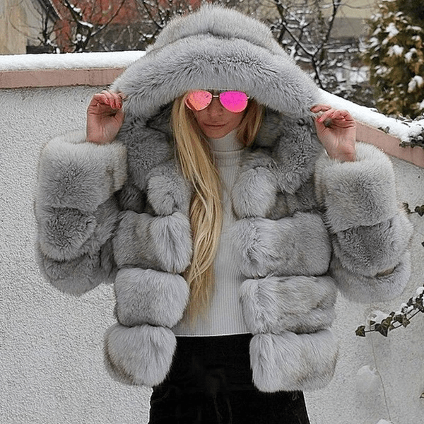 Drune | Oversized Kunstpelz-Mantel - Plüsch & Warm - Kapuzen-Winterjacke