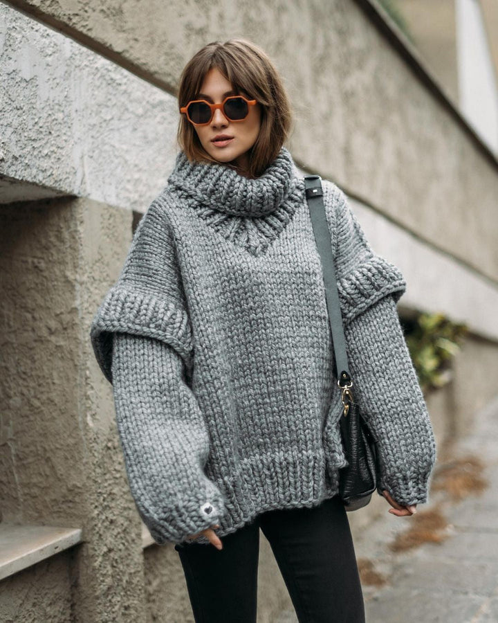 Drune | Strick Oversize Rollkragenpullover für Damen