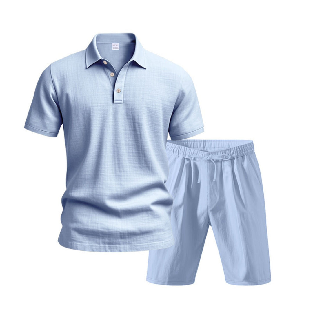 Drune | Kurzärmliges Poloshirt und Shorts Strandanzug