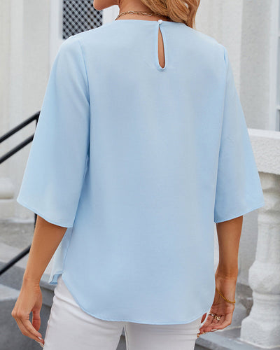 Drune | Farbige Bluse mit Halblangen Ärmeln