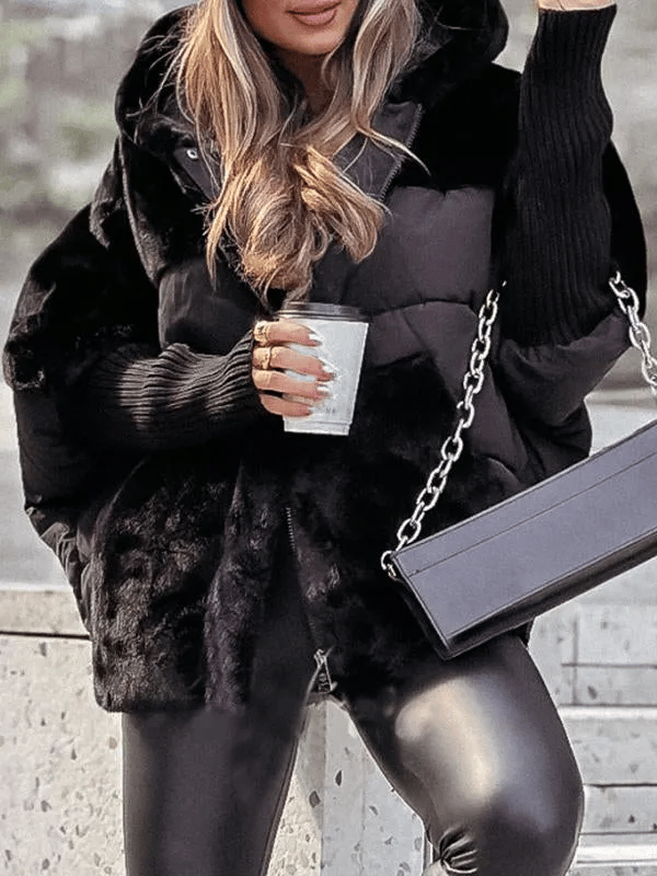 Drune | Winterjacke - Lockerer Schnitt - Gefütterte Steppjacke mit Fell-Details