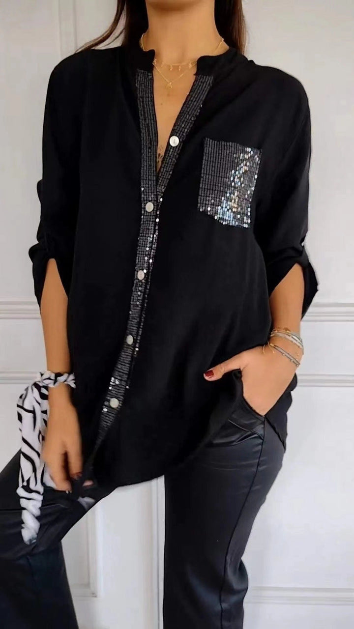 Drune | Glitzerbluse Mit Paillettentasche