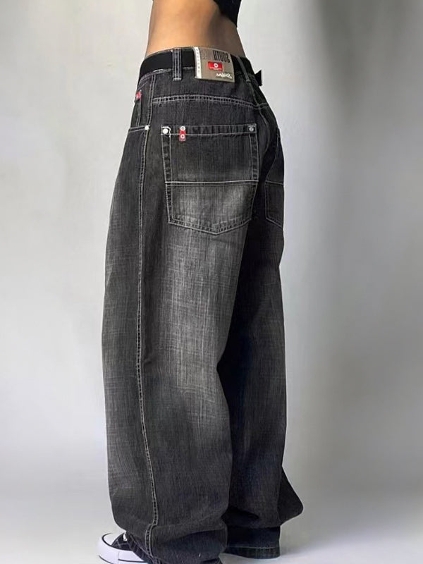 Drune | Amerikanische Retro Distressed Washed Boyfriend Jeans