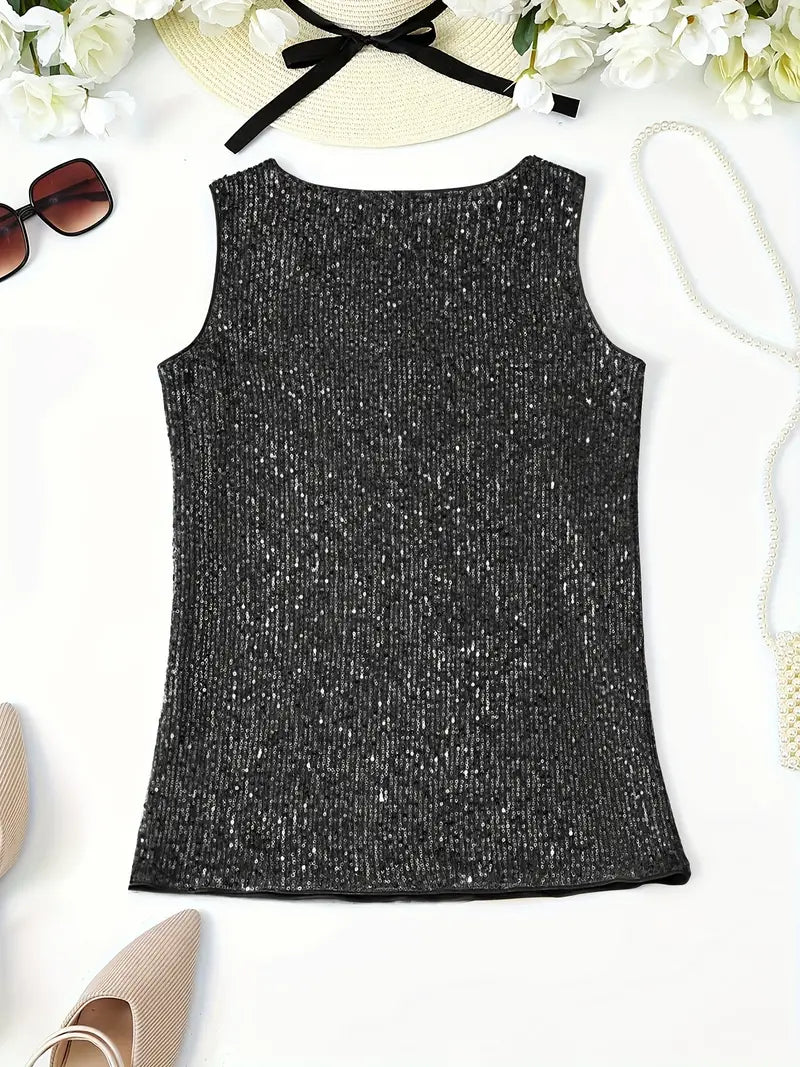Drune | Elegantes Ärmelloses Top mit Pailletten