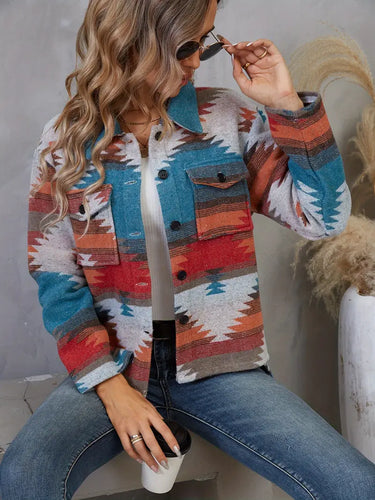 Drune | Aztekenmuster Geknotete Jacke