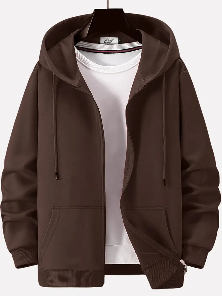 Drune - Lässiger Herbst Full Zip Hoodie mit Kordelzug für Männer