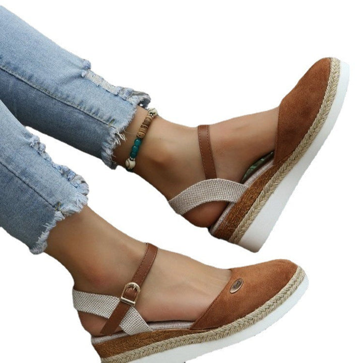 Drune | Leichte Plattform Wedge Sandalen Aus Hanfseil