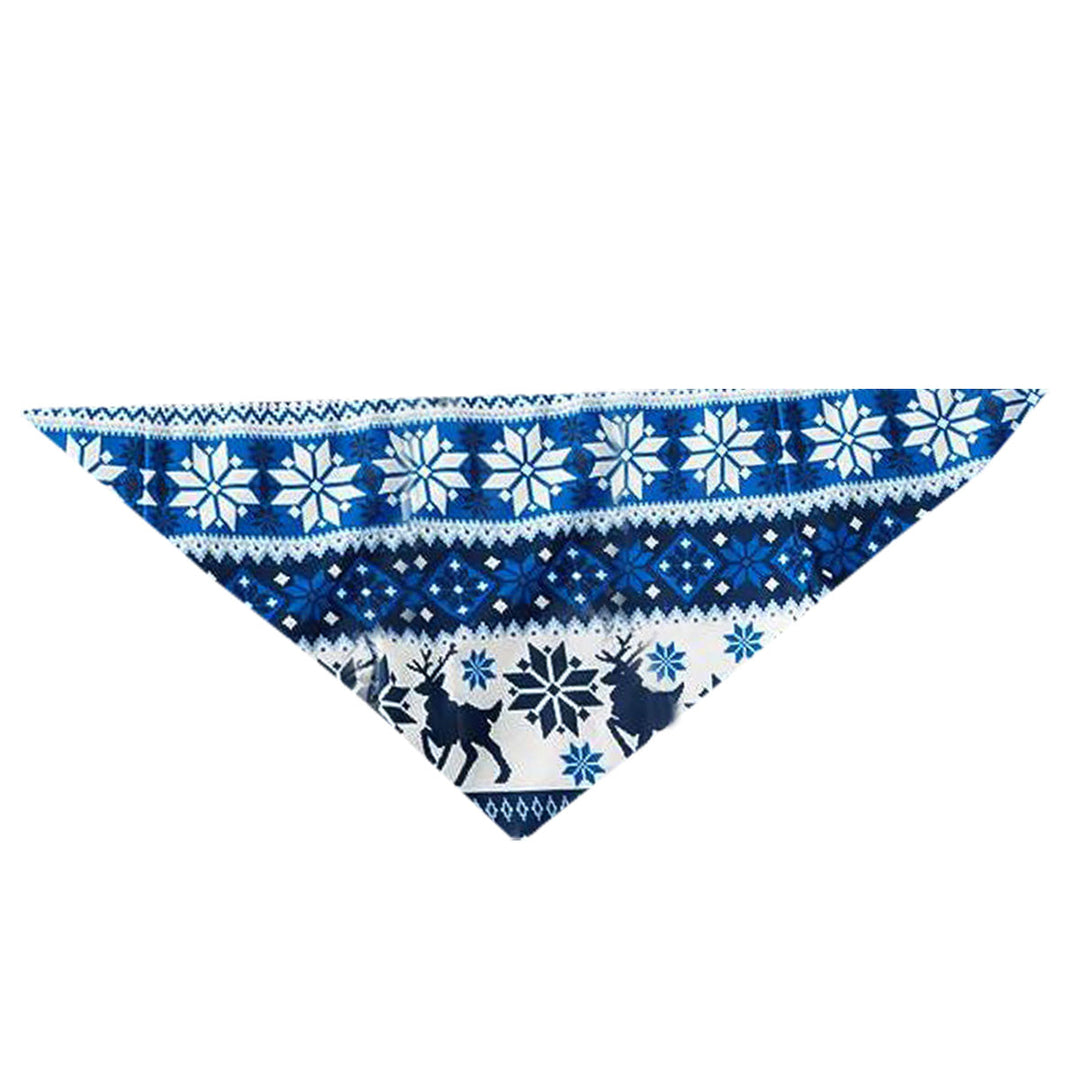 Drune | Jesus der Grund für die Saison Familie Weihnachten Pyjama Set - Marineblaues Oberteil mit blauen und weißen Schneeflocken bedruckten Hosen