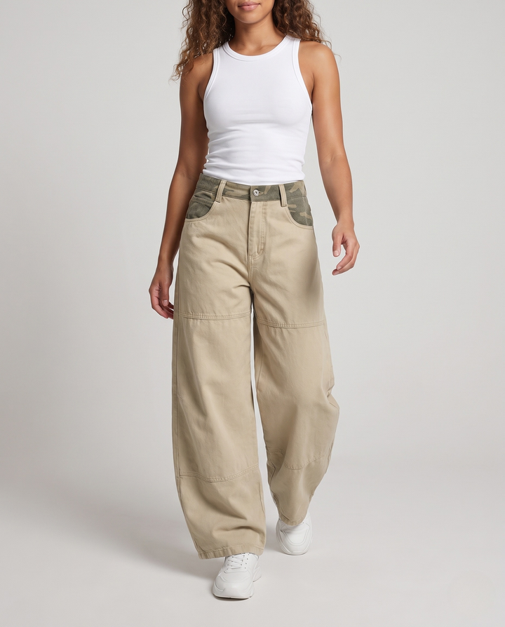 Damen Stilvolle Lockere Cargo-Hosen Drune