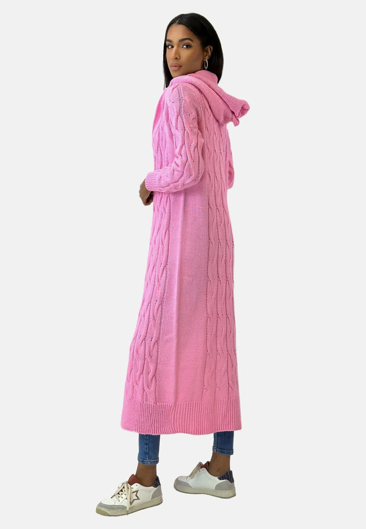 Drune - Lange Strickjacke mit Kapuze