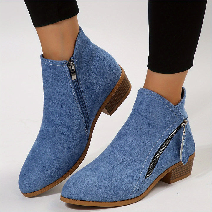 Drune - elegante spitze Stiefeletten mit Absatz und Reißverschluss