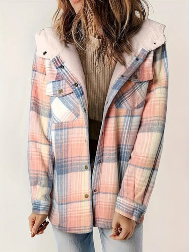 Drune | Damen-Karo-Hoodie-Mantel