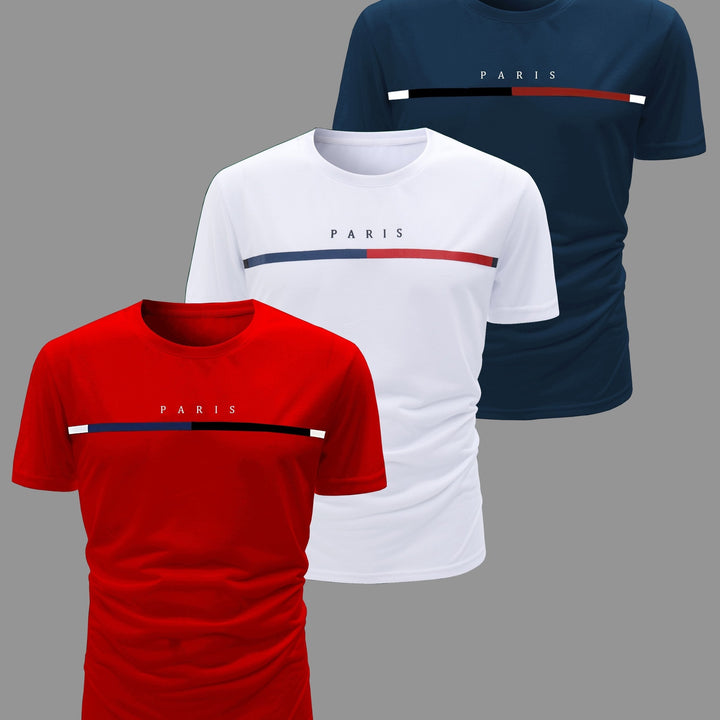 Drune | 3 Pack Herren Lässig Kurzarm T-shirts