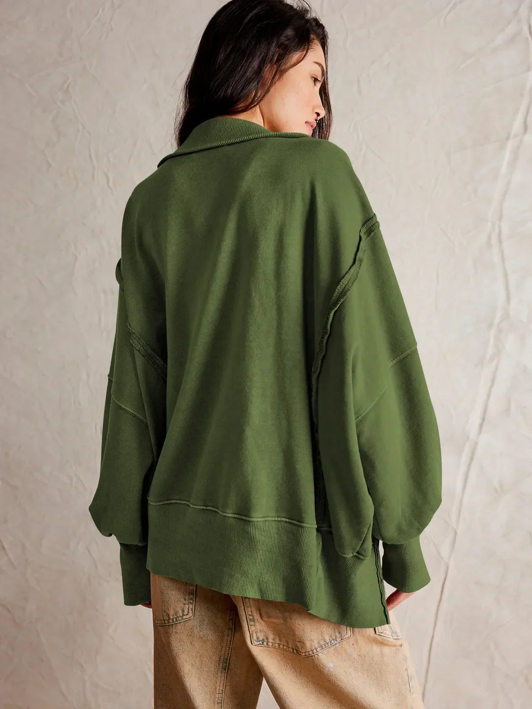 Drune - Lässiges Sweatshirt Mit Knöpfen Und Lampenärmeln