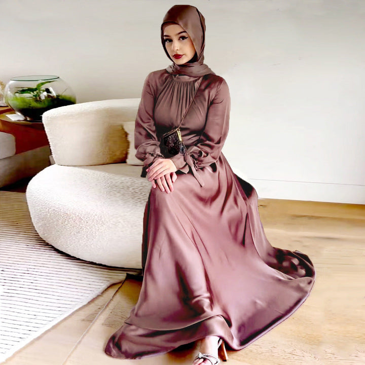 Drune Elegant Satin Gebundenes Kleid
