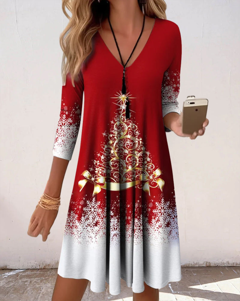 Drune | Stylischer Charme V-Ausschnitt Winterkleid