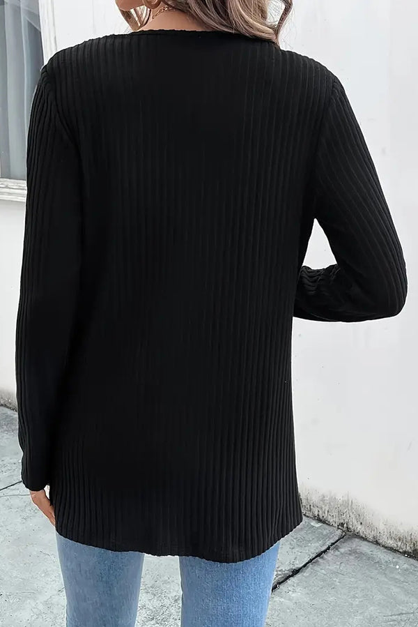 Drune | Strickjacke mit Blumenrand und langen Ärmeln