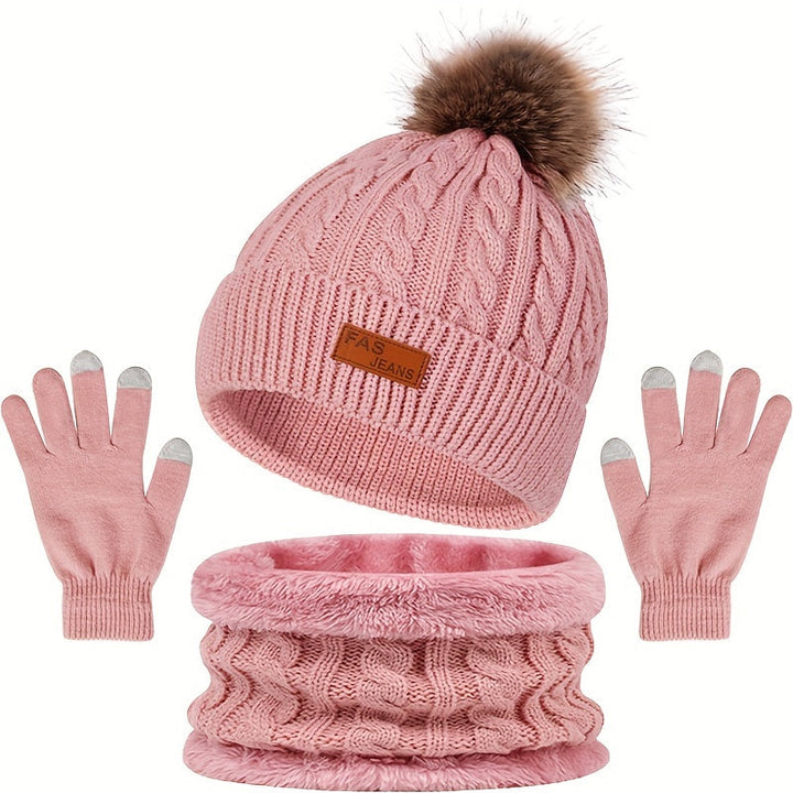Drune | Lässiges Winter Essential Mütze und Handschuh Set für Frauen